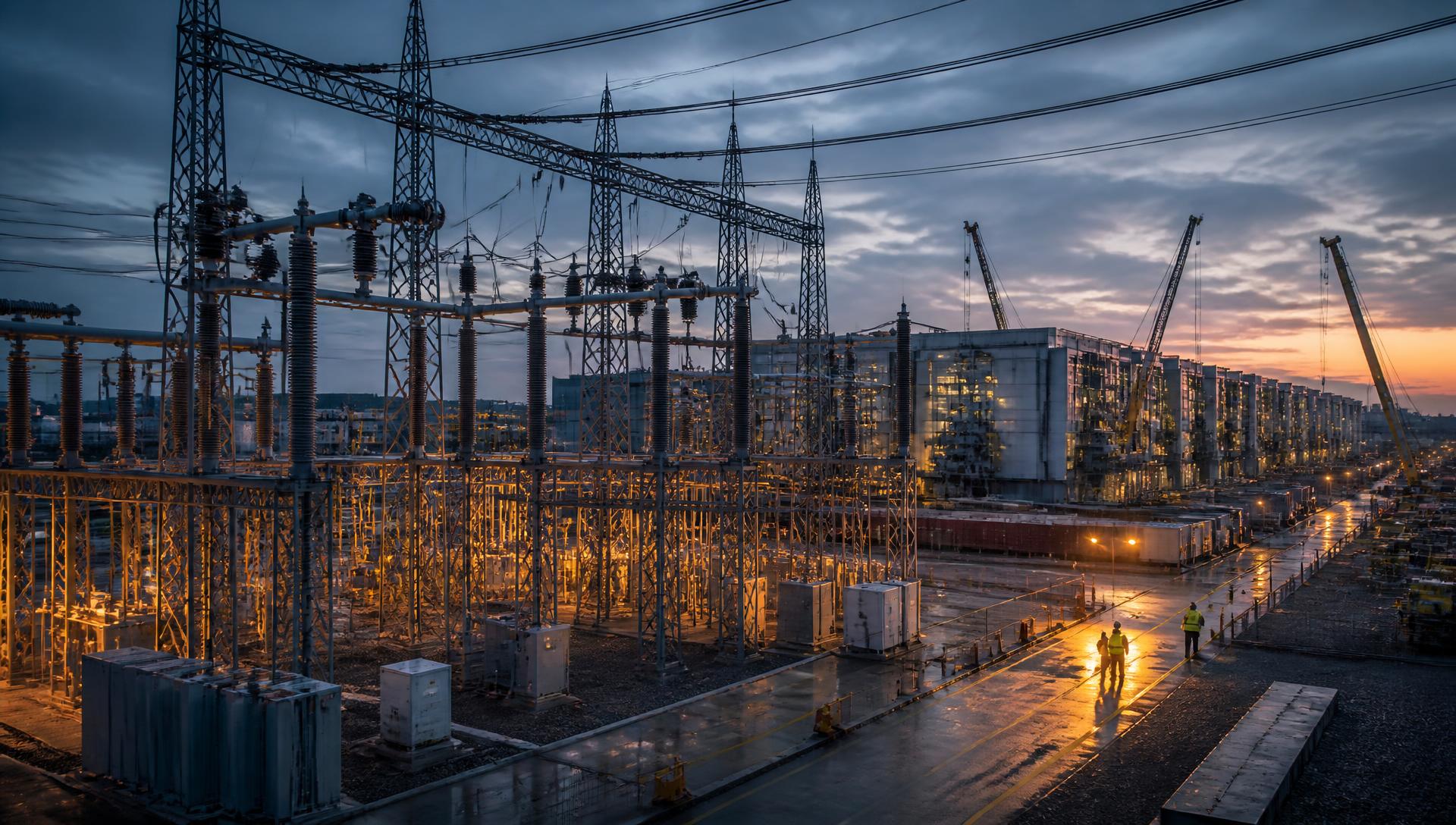 Υποσταθμός υψηλής τάσης και data center υπό κατασκευή